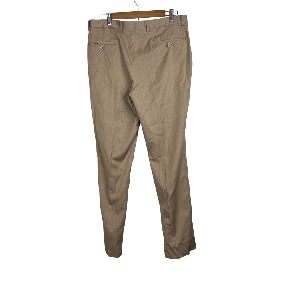 Jos. A. Bank Traveler Tailored Fit Tan Wool Dress Pants 34W x 32L RN31608 - Picture 3 of 8